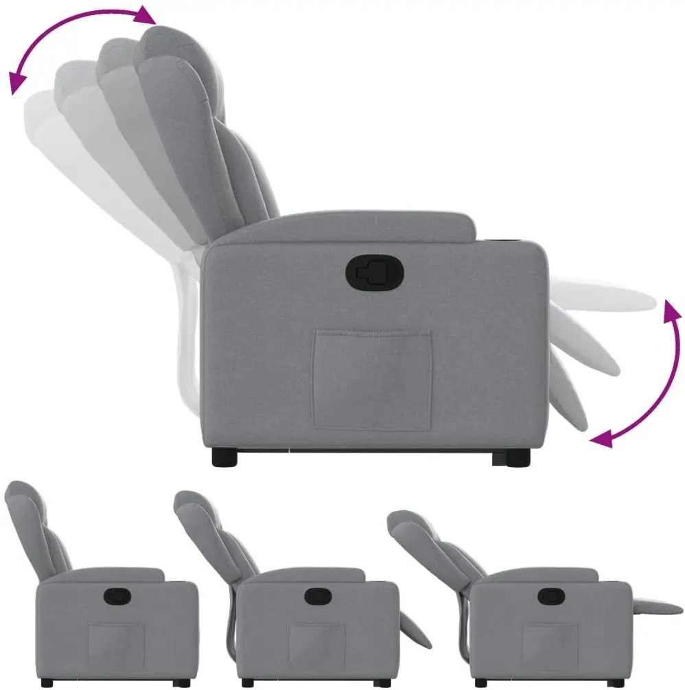 Fotoliu-recliner cu ridicare VidaXL 3204482 (Light Grey)