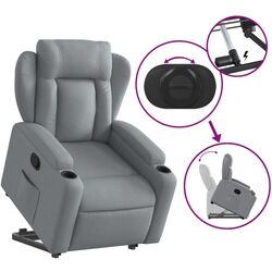 Fotoliu-recliner cu ridicare VidaXL 3204482 (Light Grey) Thumb