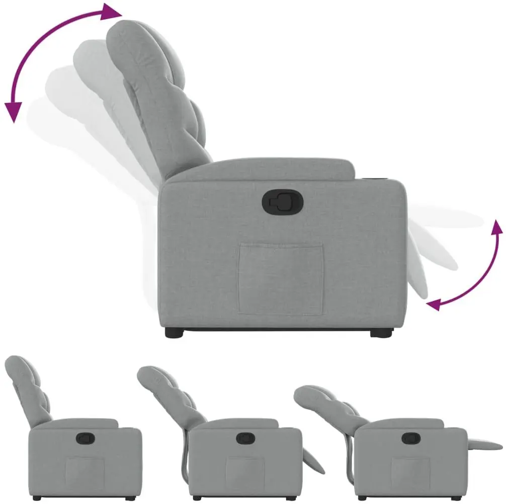 Fotoliu-recliner cu ridicare VidaXL 3204596 (Light Grey) - 7