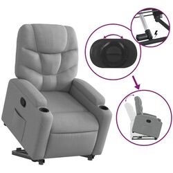Fotoliu-recliner cu ridicare VidaXL 3204596 (Light Grey) Thumb