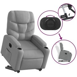Fotoliu-recliner cu ridicare VidaXL 3204620 (Light Grey) Thumb