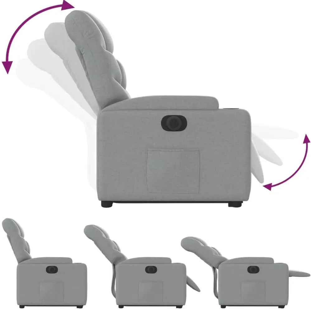 Fotoliu-recliner cu ridicare VidaXL 3204620 (Light Grey) - 6