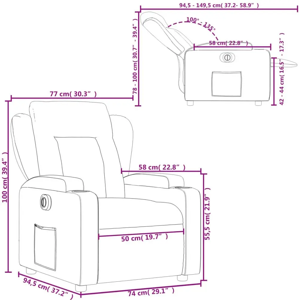 Fotoliu-recliner VidaXL 3204458 (Light Grey)