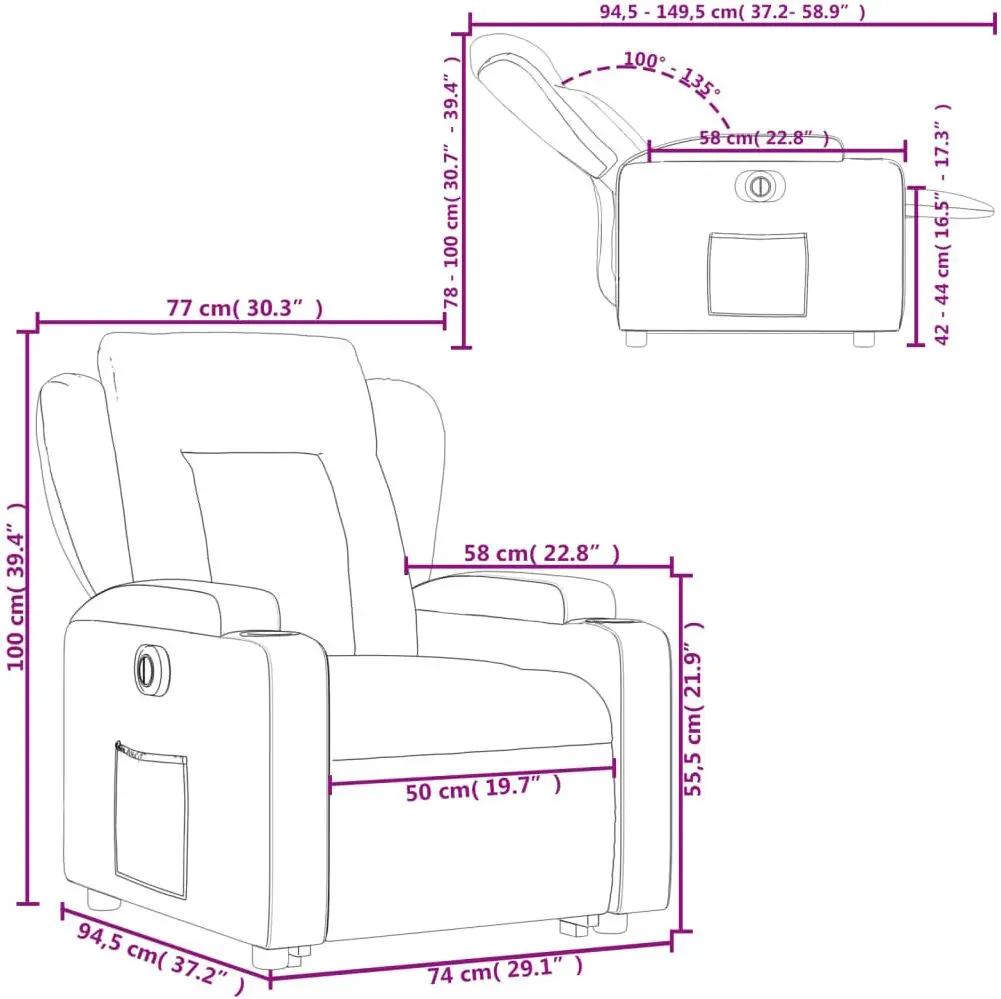 Fotoliu-recliner VidaXL 3204506 (Light Grey)