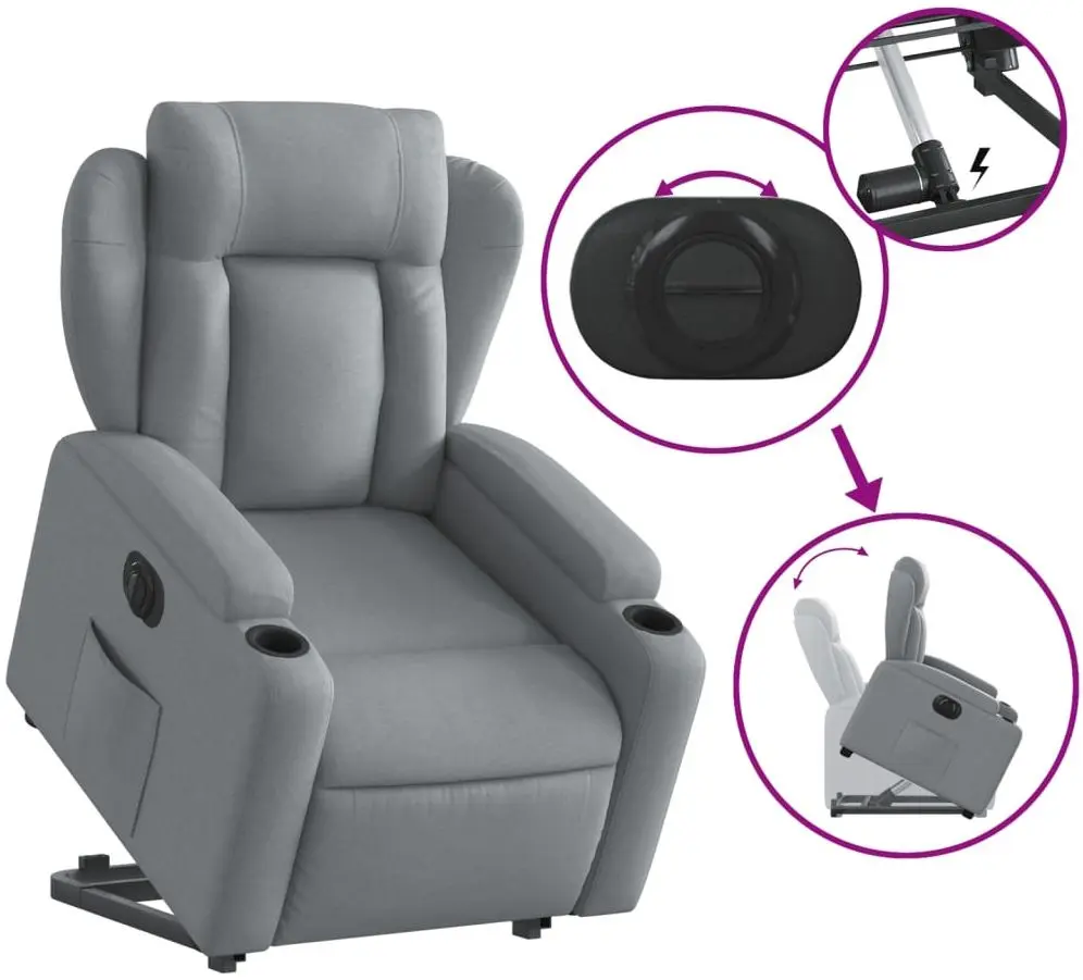 Fotoliu-recliner VidaXL 3204506 (Light Grey)