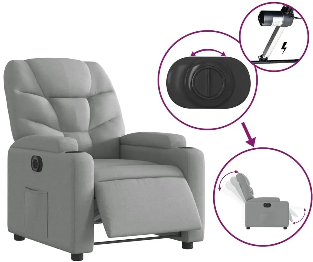 Fotoliu-recliner VidaXL 3204572 (Light Grey) - 6
