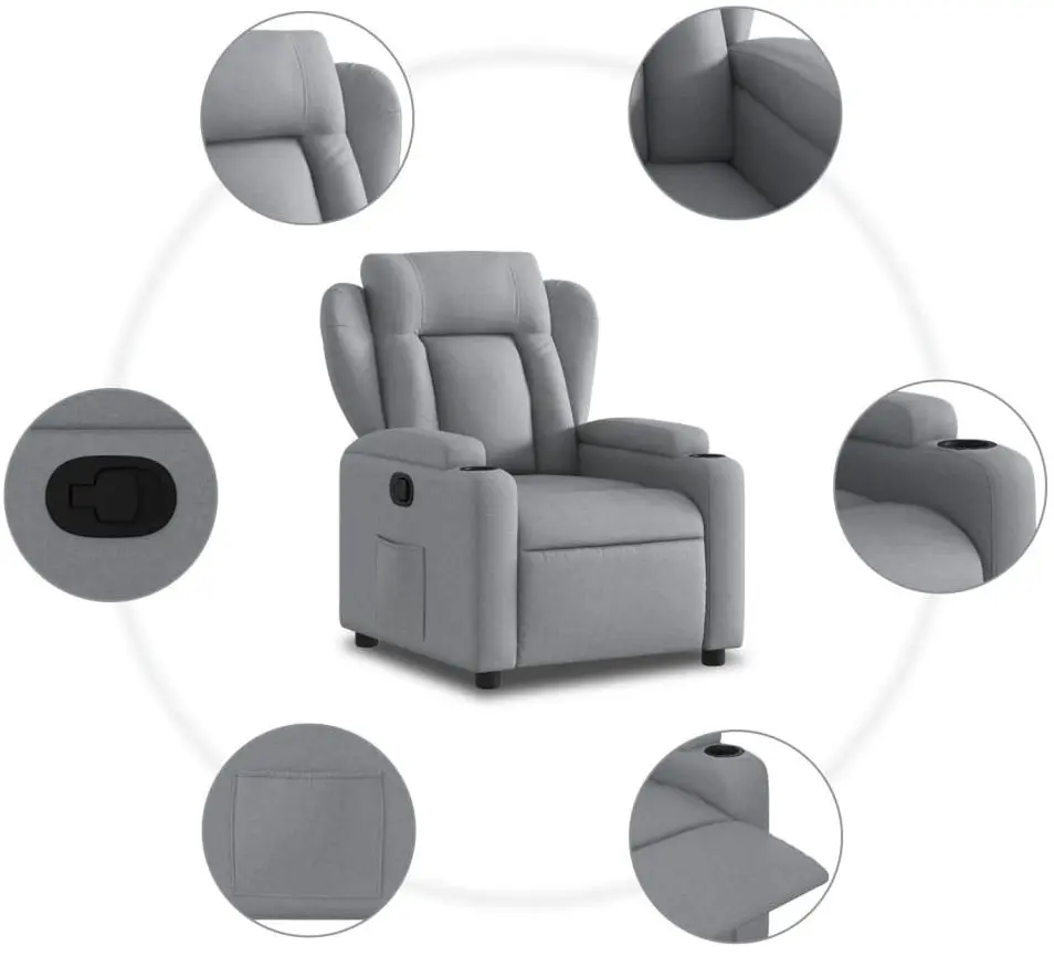Fotoliu-recliner VidaXL 372403 (Light Grey)