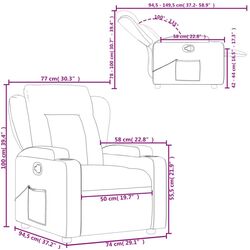 Fotoliu-recliner VidaXL 372403 (Light Grey) Thumb