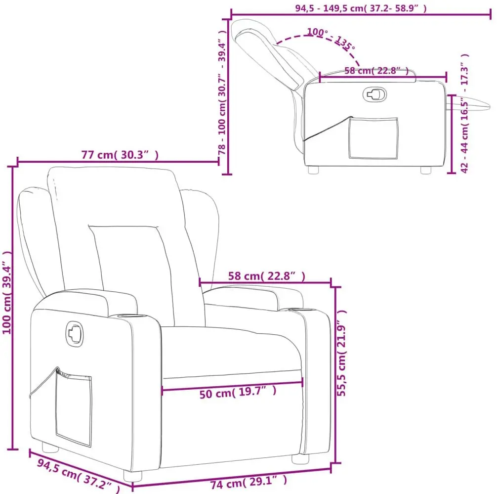 Fotoliu-recliner VidaXL 372403 (Light Grey)