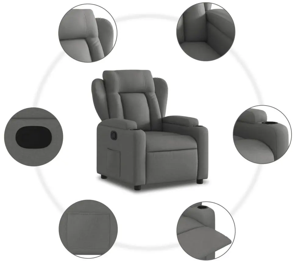 Fotoliu-recliner VidaXL 372404 (Dark Grey)