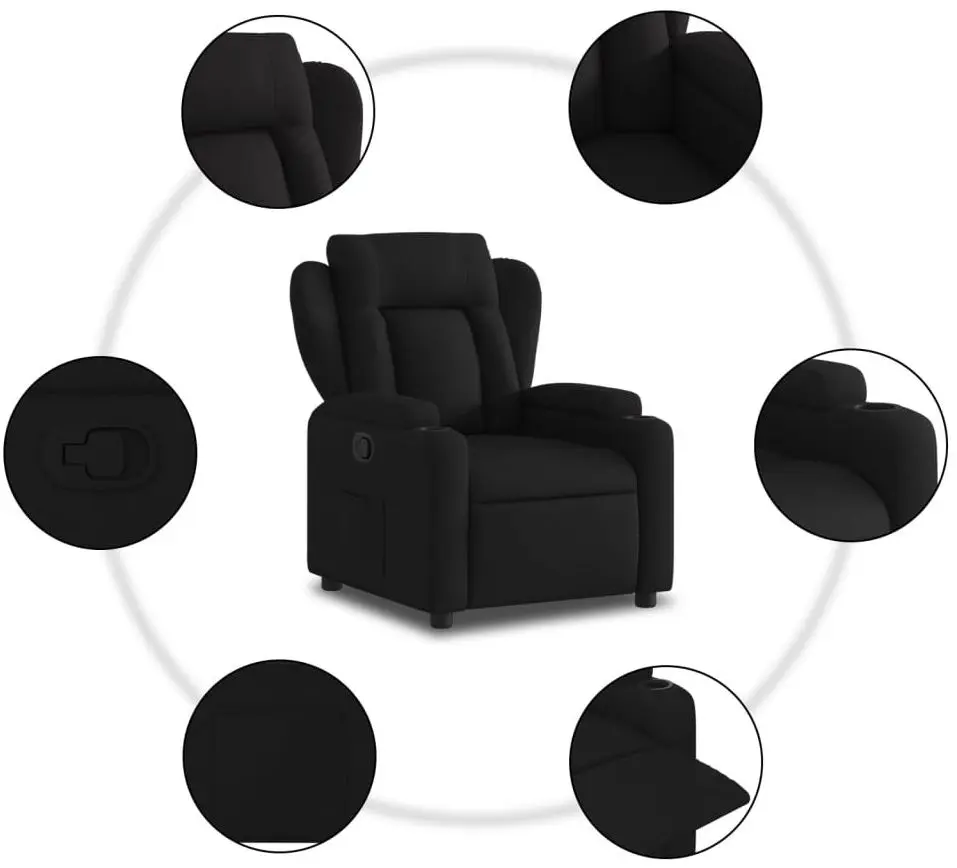 Fotoliu-recliner VidaXL 372405 (Black)