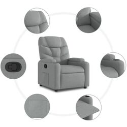 Fotoliu-recliner VidaXL 372441 (Light Grey) Thumb