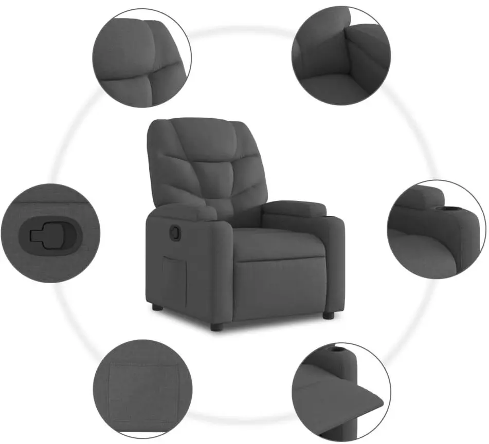 Fotoliu-recliner VidaXL 372442 (Dark Grey)