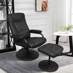 Fotoliu cu suport pentru picioare VidaXL 241535 (Black)