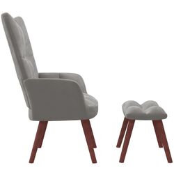 Кресло с подставкой для ног VidaXL 328062 (Light Grey) Thumb