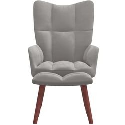 Кресло с подставкой для ног VidaXL 328062 (Light Grey) Thumb