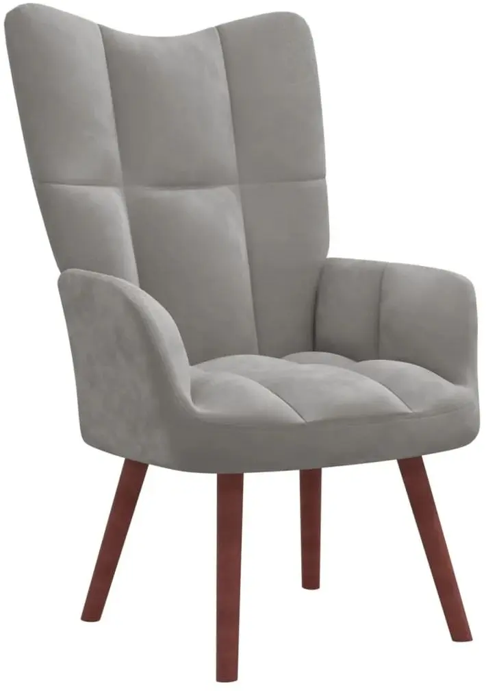 Кресло с подставкой для ног VidaXL 328062 (Light Grey)