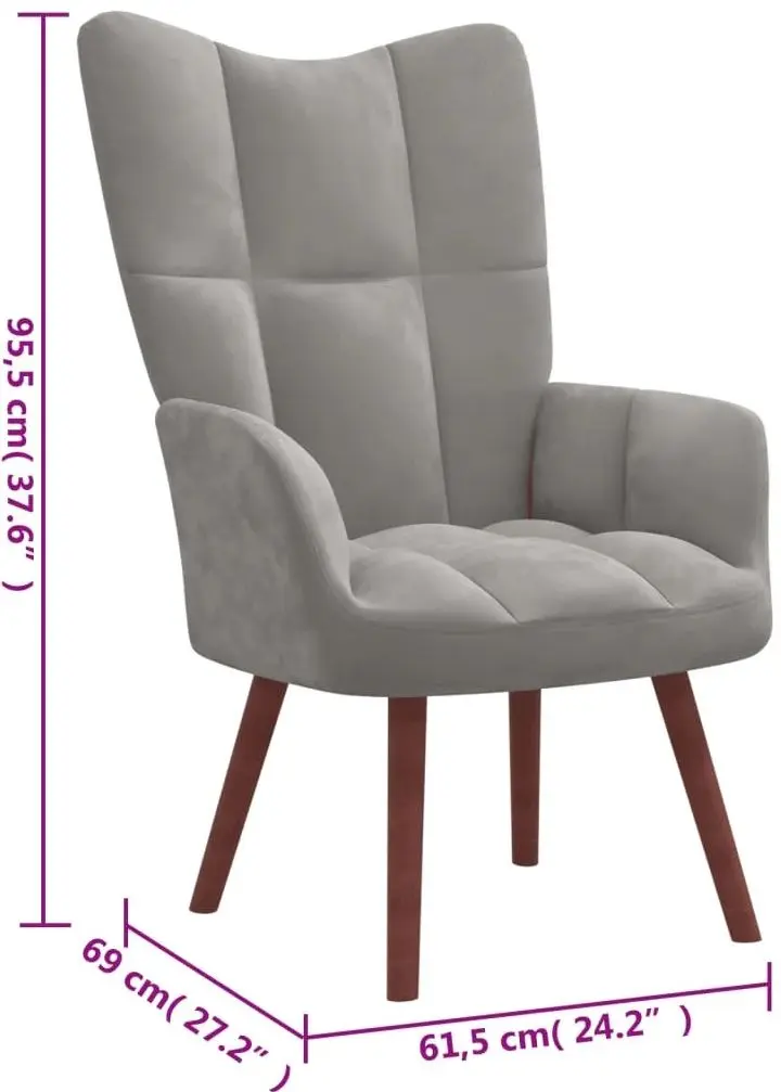 Кресло с подставкой для ног VidaXL 328062 (Light Grey)