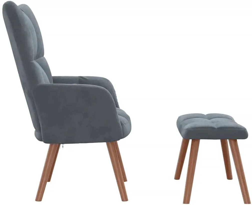 Кресло с подставкой для ног VidaXL 328063 (Dark Grey)