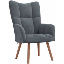 Кресло с подставкой для ног VidaXL 328063 (Dark Grey) Thumb