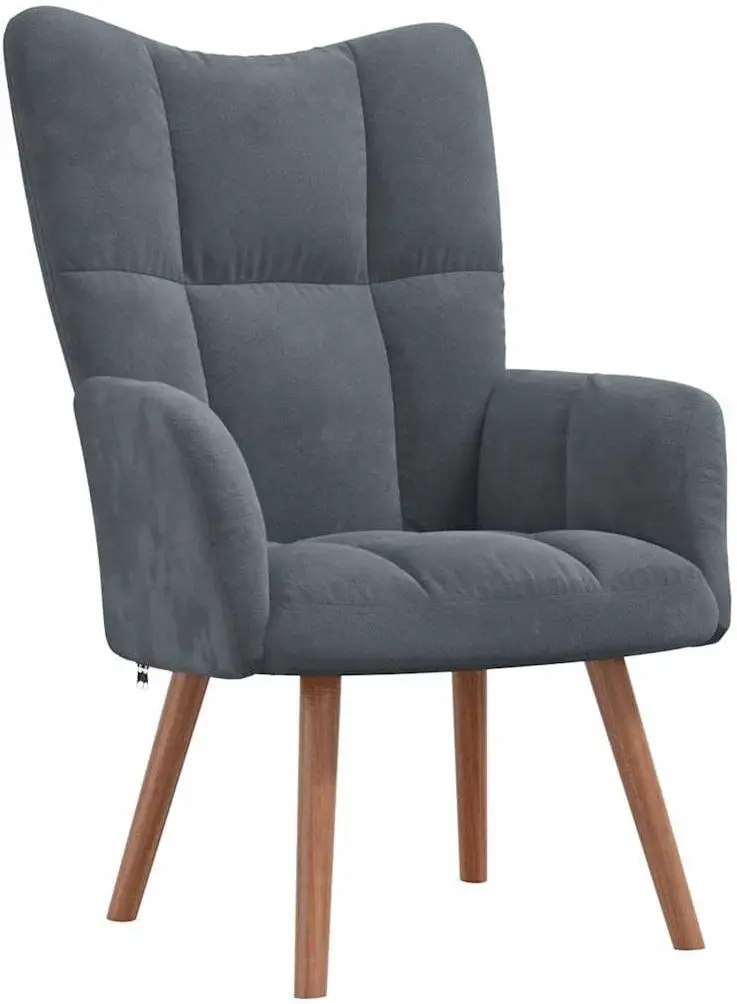 Кресло с подставкой для ног VidaXL 328063 (Dark Grey)