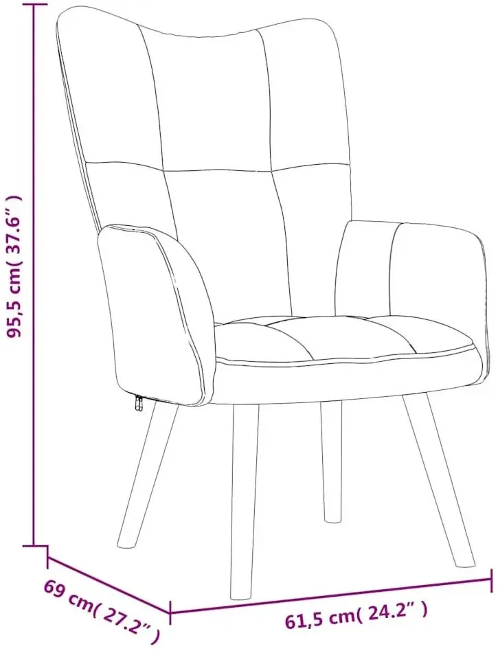 Кресло с подставкой для ног VidaXL 328063 (Dark Grey)