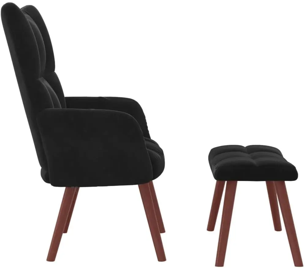 Кресло с подставкой для ног VidaXL 328068 (Black)