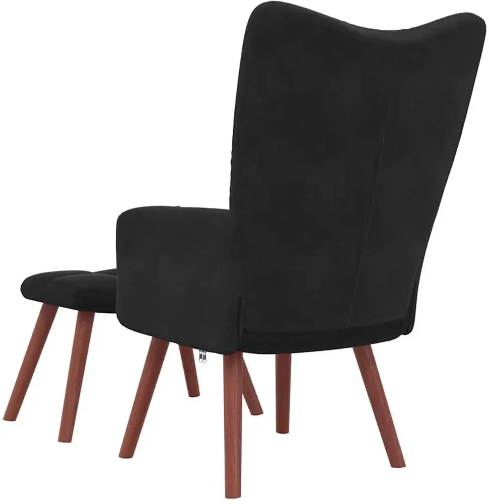 Кресло с подставкой для ног VidaXL 328068 (Black)