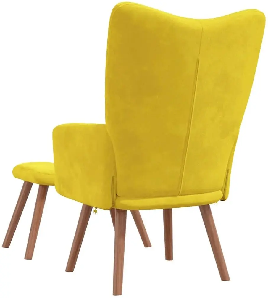 Fotoliu cu suport pentru picioare VidaXL 328069 (Yellow)