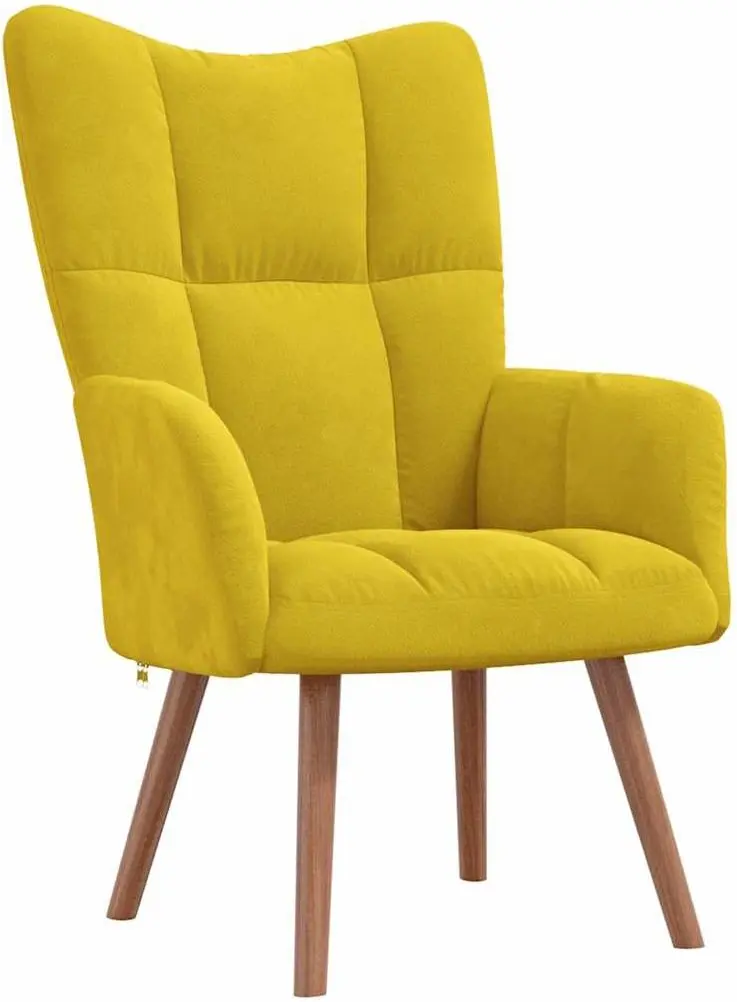 Fotoliu cu suport pentru picioare VidaXL 328069 (Yellow)