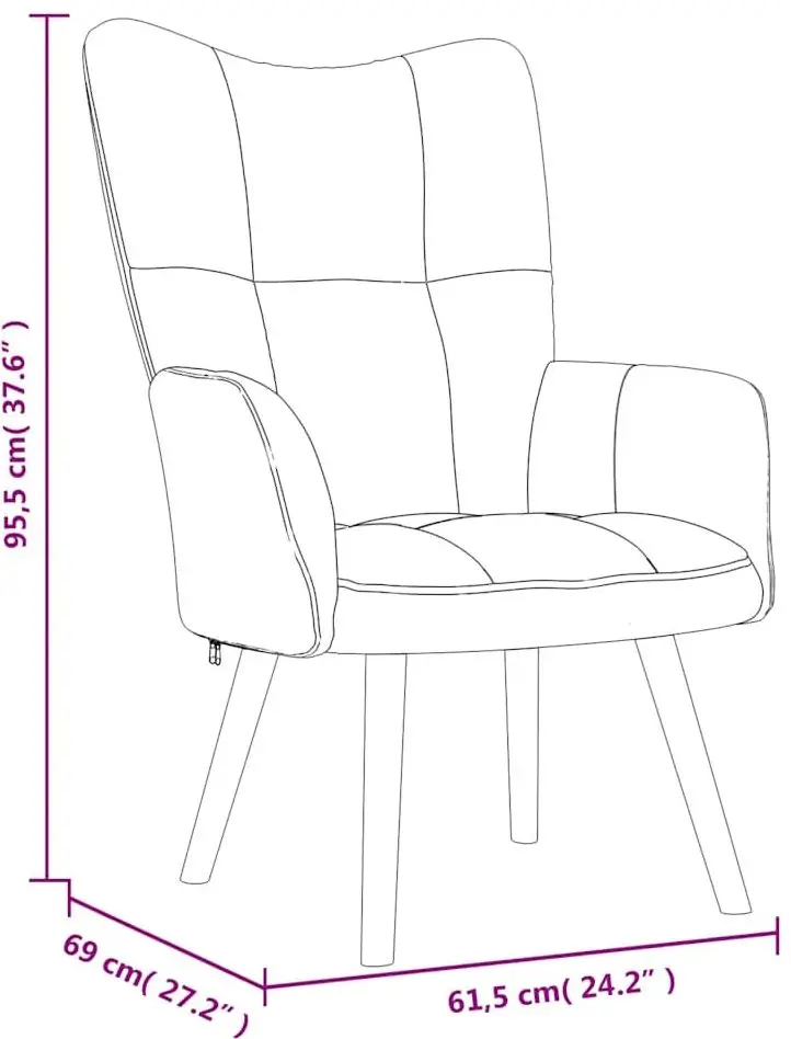 Fotoliu cu suport pentru picioare VidaXL 328069 (Yellow)