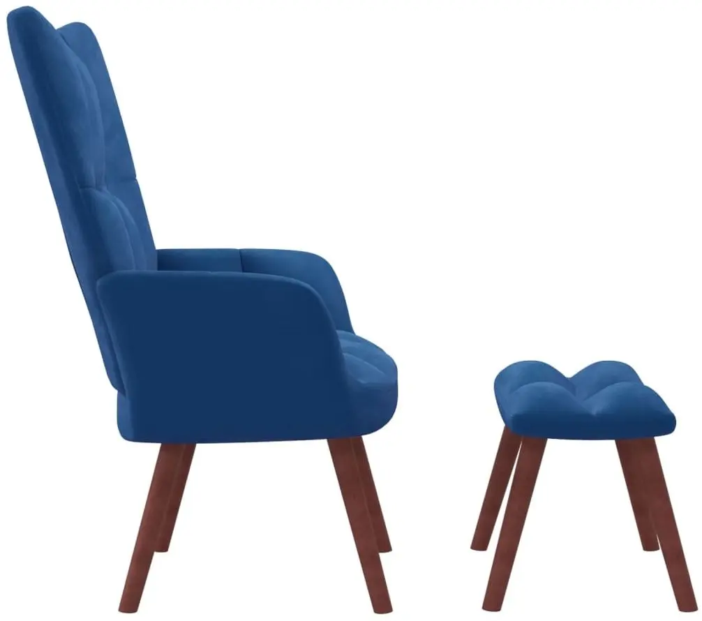 Кресло с подставкой для ног VidaXL 328072 (Blue)