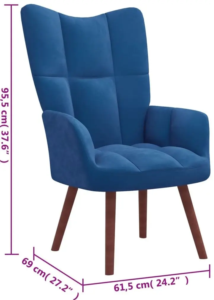 Кресло с подставкой для ног VidaXL 328072 (Blue)