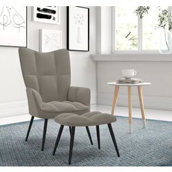 Fotoliu cu suport pentru picioare VidaXL 328084 (Light Grey)