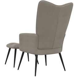 Кресло с подставкой для ног VidaXL 328084 (Light Grey) Thumb