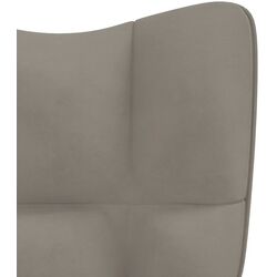 Кресло с подставкой для ног VidaXL 328084 (Light Grey) Thumb