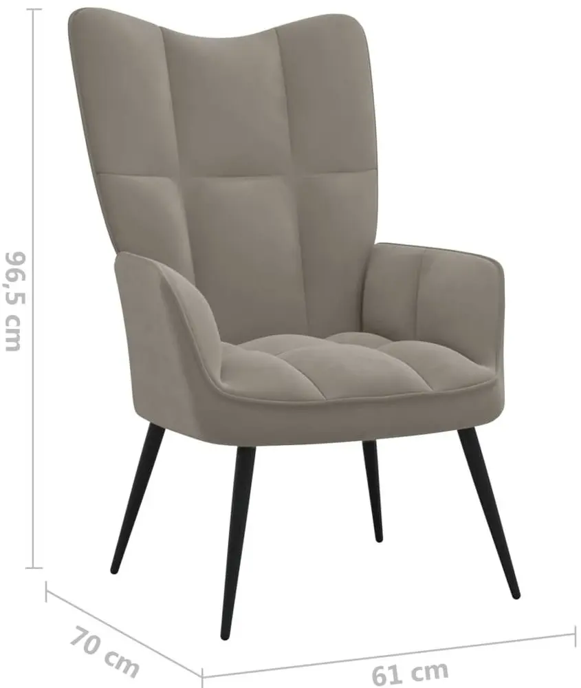 Кресло с подставкой для ног VidaXL 328084 (Light Grey)