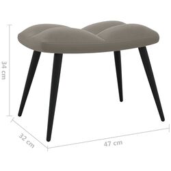 Кресло с подставкой для ног VidaXL 328084 (Light Grey) Thumb