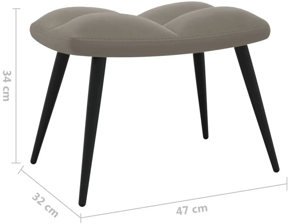 Кресло с подставкой для ног VidaXL 328084 (Light Grey)