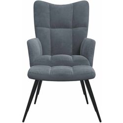 Кресло с подставкой для ног VidaXL 328085 (Dark Grey) Thumb