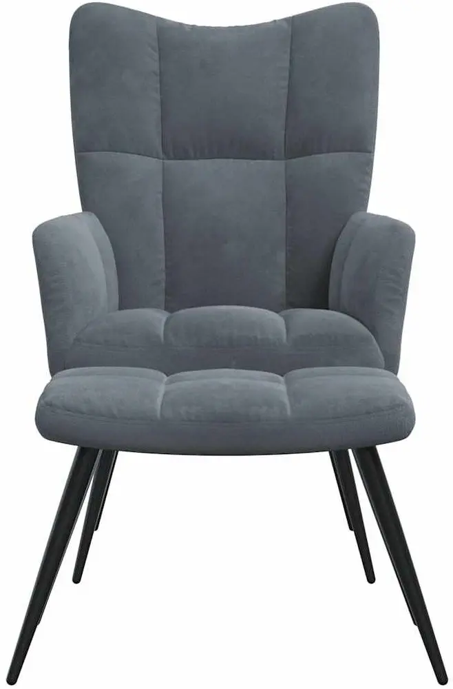 Кресло с подставкой для ног VidaXL 328085 (Dark Grey)