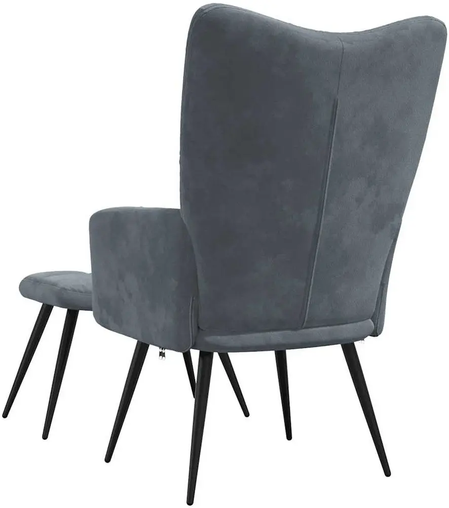 Кресло с подставкой для ног VidaXL 328085 (Dark Grey)