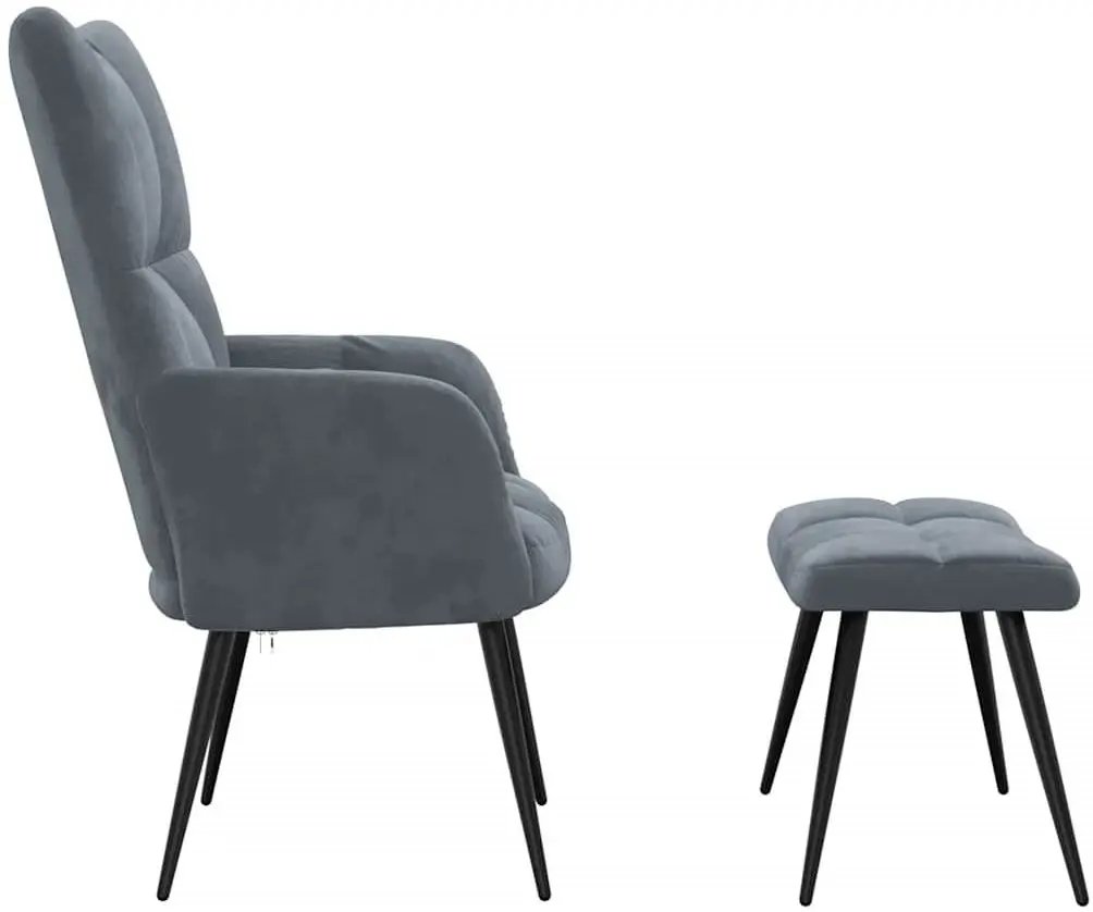 Кресло с подставкой для ног VidaXL 328085 (Dark Grey)