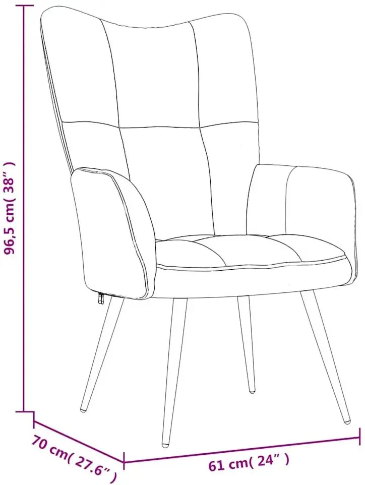 Кресло с подставкой для ног VidaXL 328085 (Dark Grey)