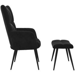 Кресло с подставкой для ног VidaXL 328090 (Black) Thumb