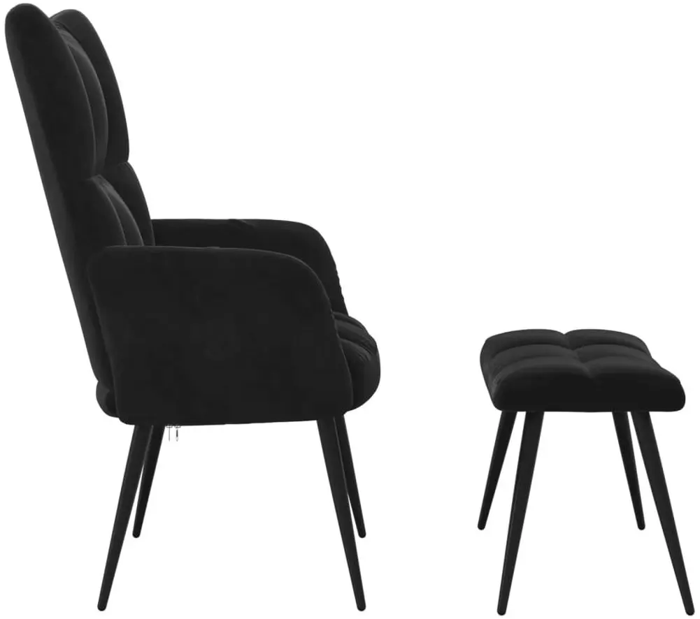 Кресло с подставкой для ног VidaXL 328090 (Black)