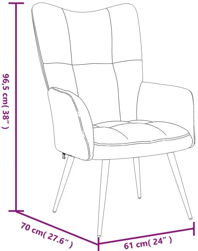 Кресло с подставкой для ног VidaXL 328090 (Black)