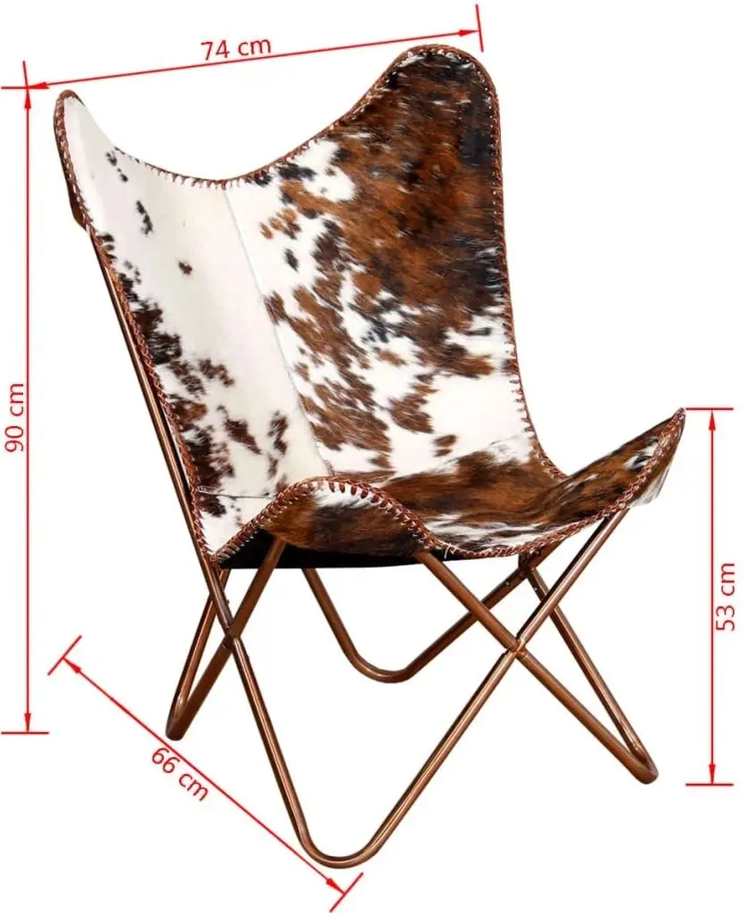 Fotoliu VidaXL Butterfly 243696 (Brown/White)