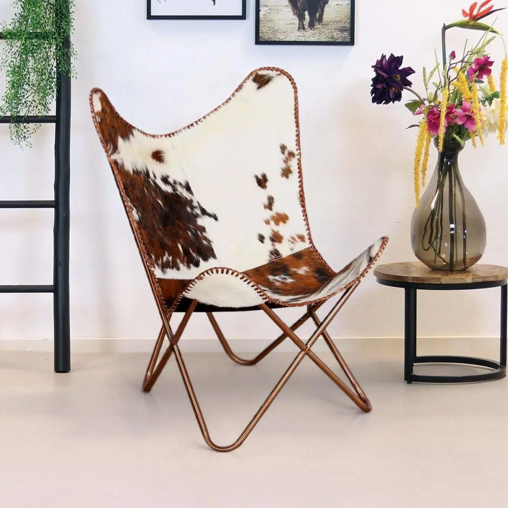 Fotoliu VidaXL Butterfly 243696 (Brown/White)