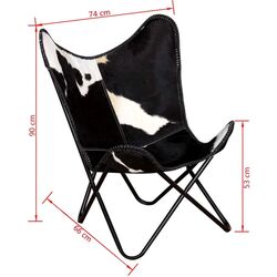 Fotoliu VidaXL Butterfly 243729 (Black/White) Thumb